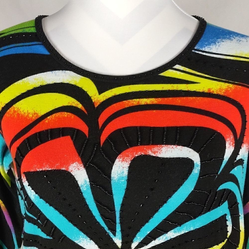 Multiples Abstract Beaded Top  - Picture 2 of 7